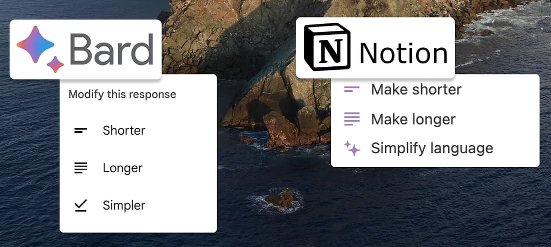 Google Bard (later renamed Gemini) and Notion